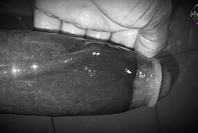 Oiled Horny Guy Masturbating Big Black Dick While Moaning