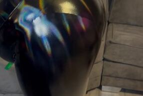 Spanking my arse in latex leggings
