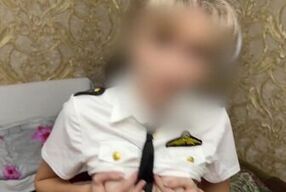 The stewardess made a mistake with the apartment, and I fucked her in the mouth and pussy