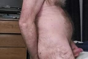 Stroking hard cock and cumming.