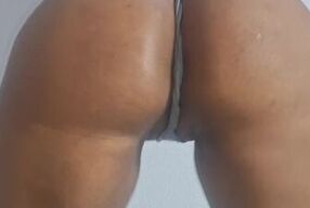 beautiful brunette with a big ass in a dress and thongs lets her ass be fucked because she is a whor