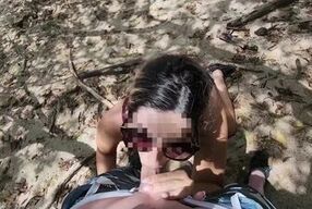 Hot MILF Teacher gives Blowjob to a stranger outdoor