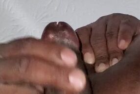 Ebony BHM jerks off. When you cum on camera. LITERALLY. More in fans page.