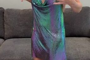 Iridescent Mini Dress Try On