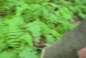 Sexy blonde gets dirty in the forest