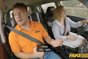 Fake Driving School - Anal sex in public fast hard car sex blonde Mar Bella fucks outdoors
