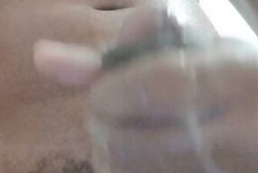 Sweaty, juicy, and hot sexy cum before shower