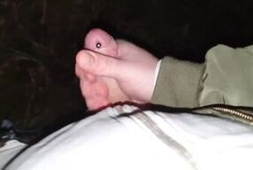 Daddys pierced cock in the woods. Loud moaning cumshot