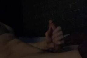 Quiet night masturbation by firelight