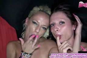 German amateur gangbang party with creampie and cum swallowing