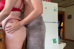 Kitchen Counter Fuck and Cowgirl in the Bedroom with Creampie