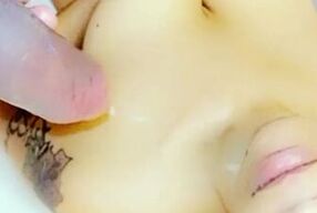 A REAL CUM SHOT TO THE FACE IN THE SHOWER TUB