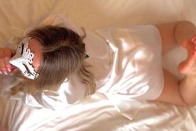 Waiting In Bed In My New Silk Night Dress To Play With His Warm Cum On My Lips - Keyla & Lucas