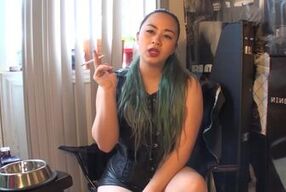 MissDeeNicotine - Smoking in Fetish Wear