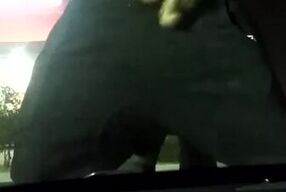 Swinging Helicopter Dick Standing On Car Flashing Cock In Public Parking