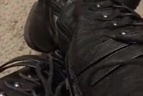 Squeaky Leather Combat Boots