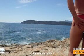 Promotion of my slave on the beach. He failed !! Humiliation & Small Dick