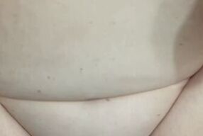 Thick Chubby White Girl With Big Natural Tits Gets A Messy Cumshot On Hairy Pussy
